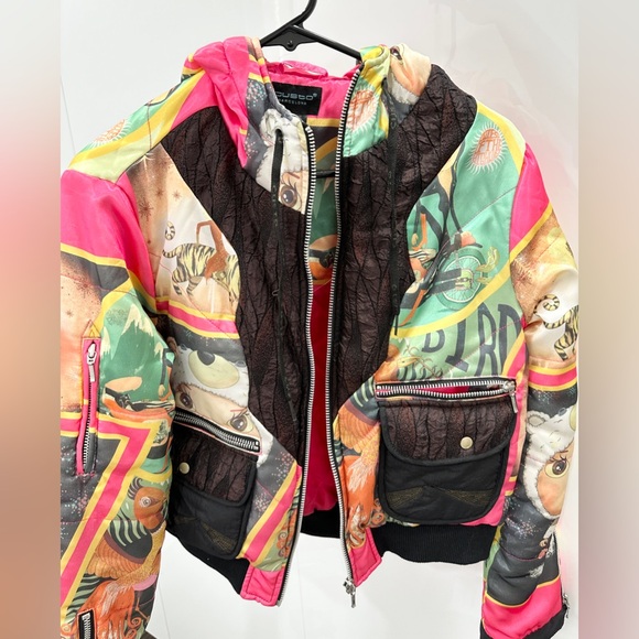 $500 VINTAGE Custo Barcelona Puffer Jacket Womens Rare PRE-OWNED EXCELLENT 38/4 - Picture 1 of 16